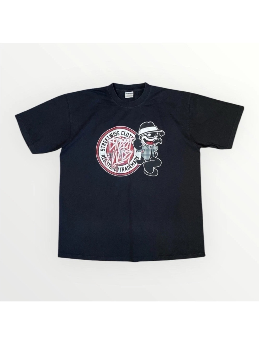 Streetwise Graphic T Shirt Mens 2XL Black Mascot Logo Heavyweight Cotton